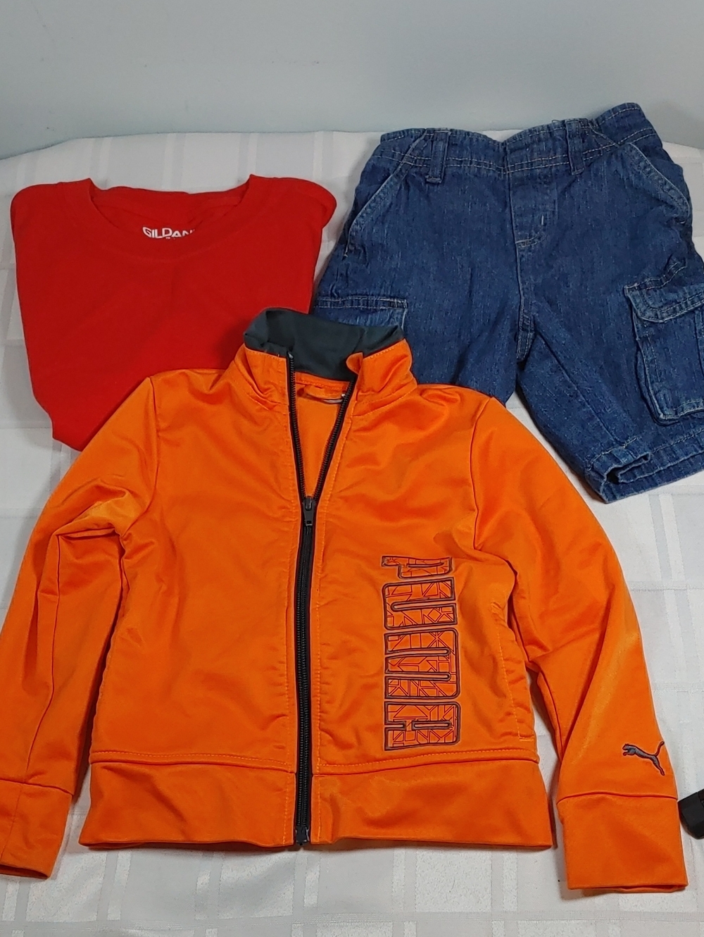 Set of 3 Boys' Clothing Items, Jacket, Shorts, T-Shirt, Puma, Etc.